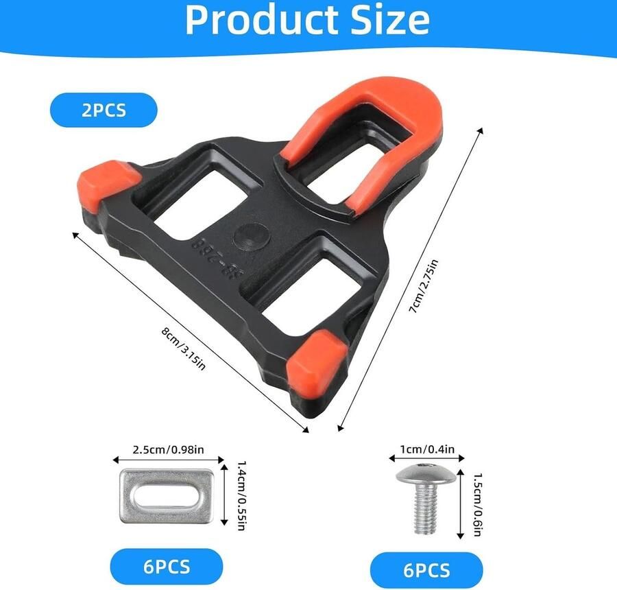 Vervangende Pedalen voor SPD SL 2 Stuks Fietsschoenen Cleats Ideaal voor Wegfietsen Duurzame Fietspedaal Platen en Cleat Set voor Optimale Grip en Prestaties