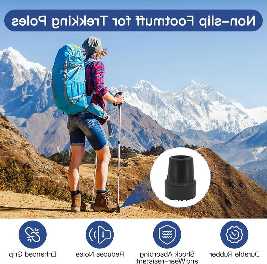 Vervangende Rubber Buffers voor Wandelschoenen: 7 Stuks Antislip Tips Schokabsorberend en Geluidsreducerend voor Asfalt en Nat Weer