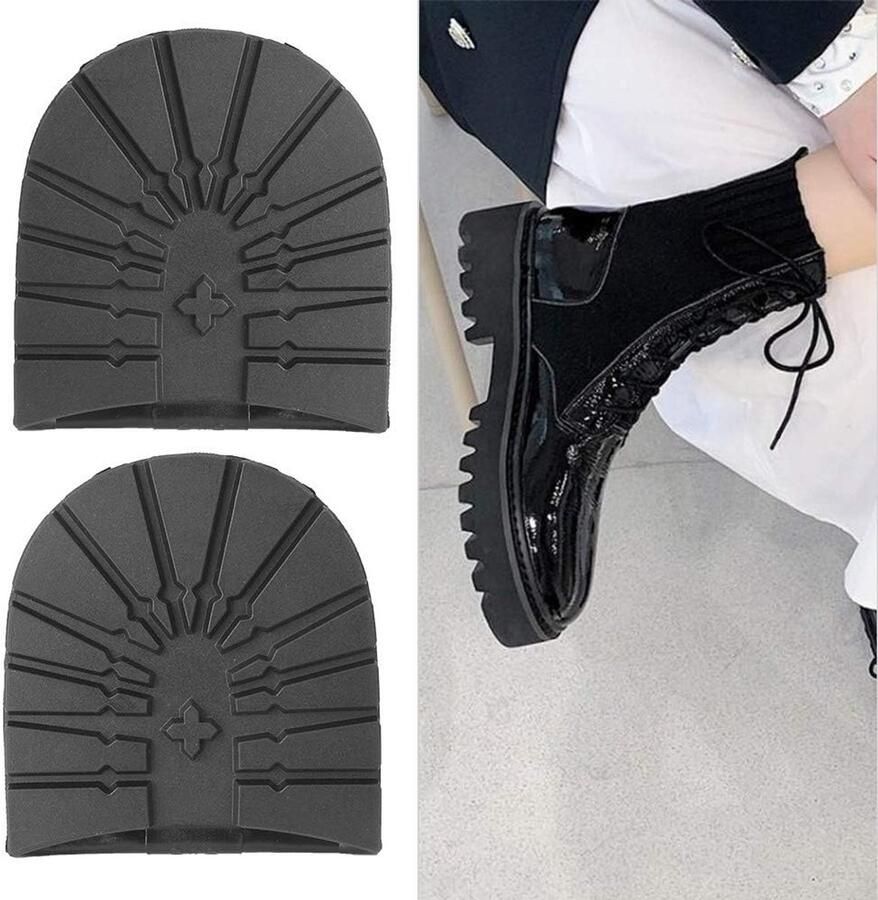 Vervangende Rubber Zolen voor Schoenen Antislip Natuurrubber voor Reparatie van Laarzen en Schoenen (Zwart)