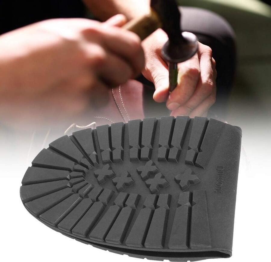 Vervangende rubberen zolen voor schoenen antislip natuurlijk rubber voor reparatie van laarzen en schoenen (Zwart voorvoet)