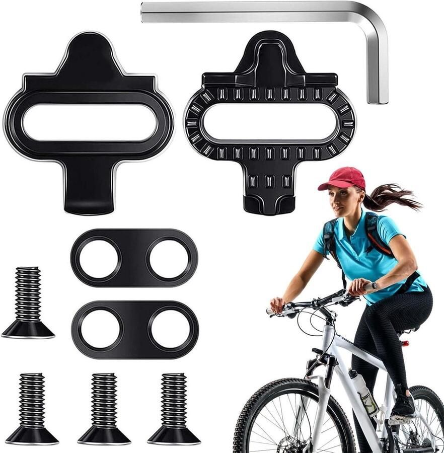 Vervangende Schoenplaatjes Fietsplaatjes Set Outdoor Wielrennen Stabiele Veelzijdige Grip 9-delige Set Zwart