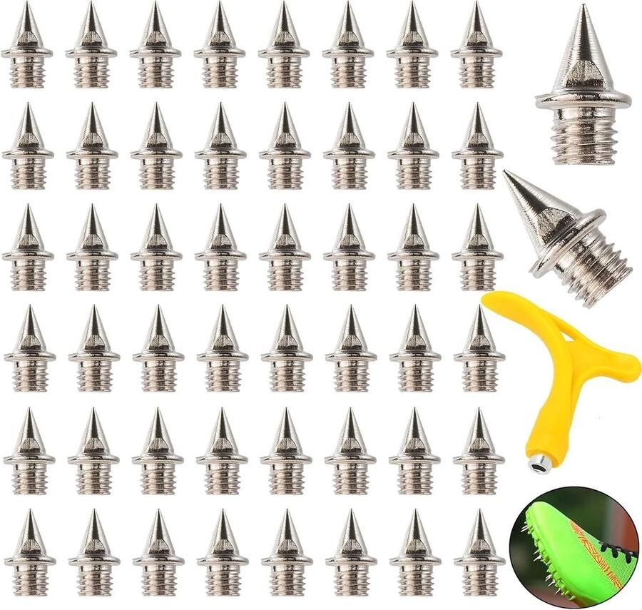 Vervangende Studs voor Atletiekschoenen 50 Stuks 7mm x 5mm met Sleutel voor Sportieve Schoenen
