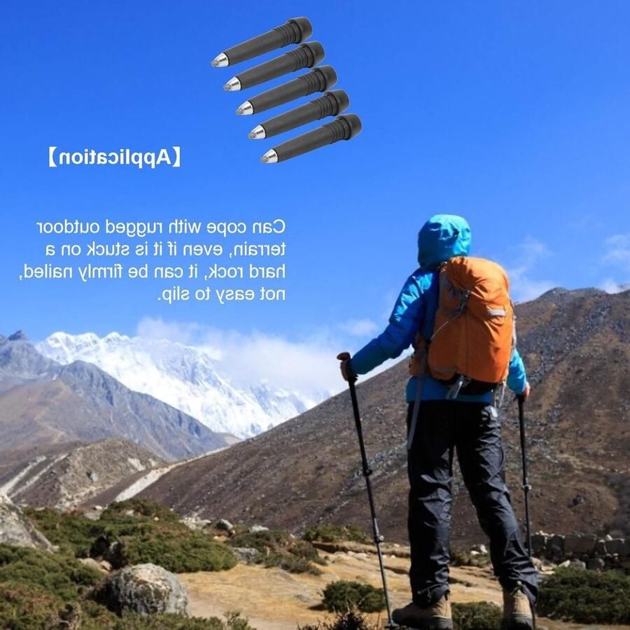 Vervangende Tips voor Trekkingstokken 5 Stuks Tungsten ganese Staal Ideaal voor Wandelen en Hiken Duurzaam en Robuust