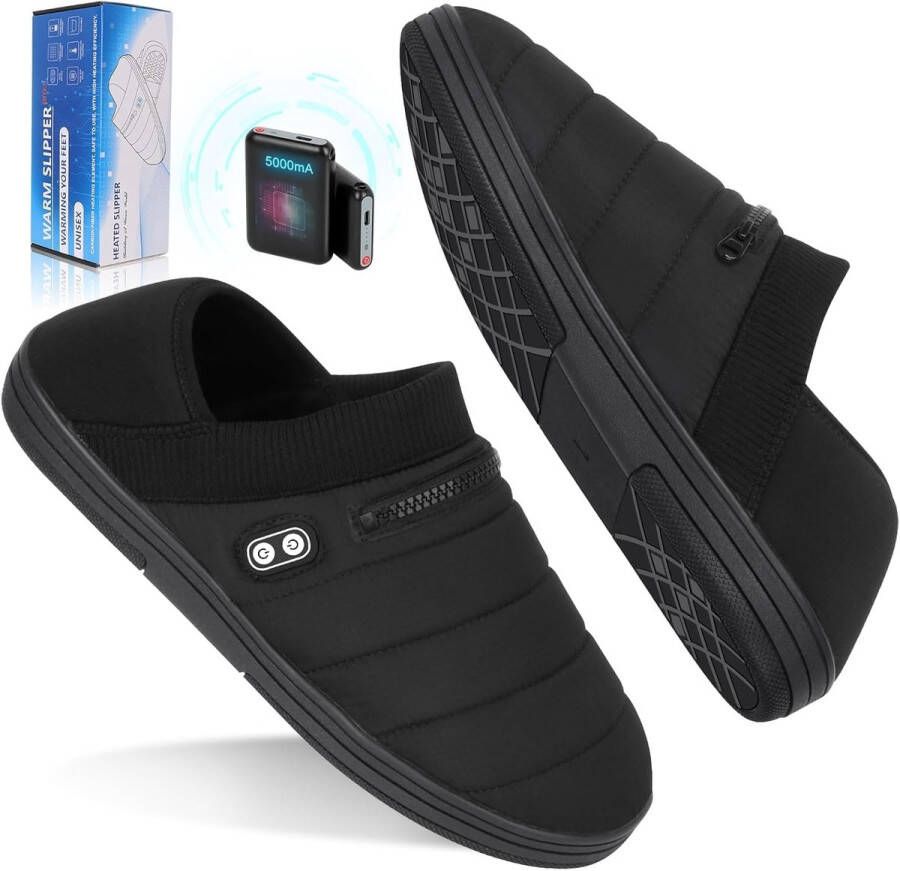 Verwarmbare pluche pantoffels voor de winter Elektrische draadloze voetenwarmer voor en
