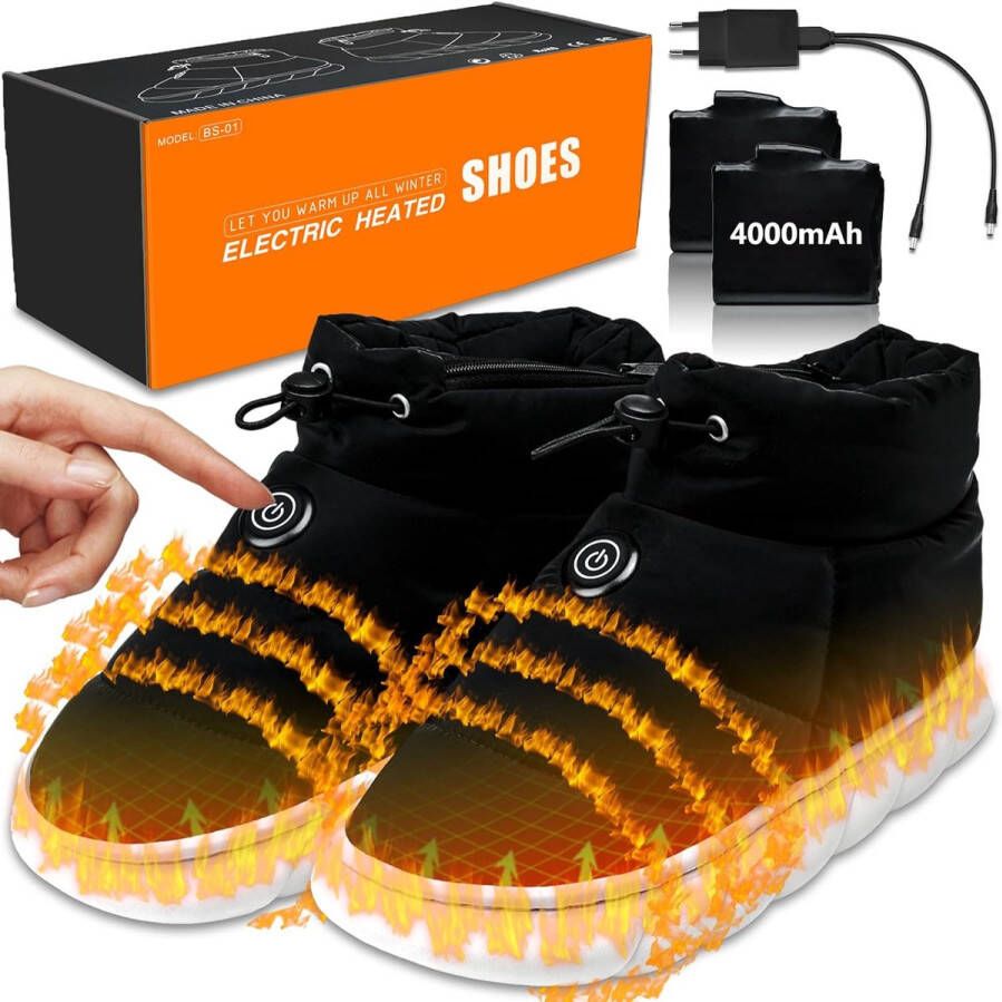 Verwarmde Schoenen voor en Elektrische Pantoffels met 3 Warmtestanden en Oplaadbare Batterij Perfect voor de Winter