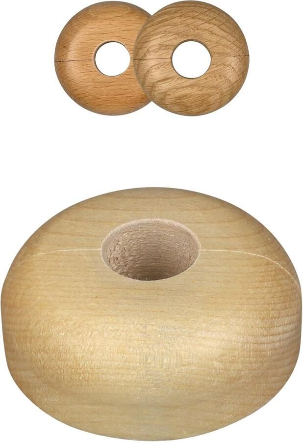 Verwarming buis rozetten enkel 2 stuks 15-22 mm echt hout Verbergt buisdoorvoeren nette afwerking bij de radiator montage zonder gereedschap Esdoorn