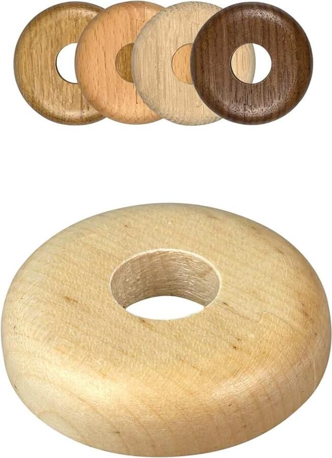 Verwarmingsbuis-rozetten enkel 2 stuks 15-22 mm buisafdekking Verbergt buisdoorvoeren nette afwerking bij de radiator montage zonder gereedschap Esdoorn hout