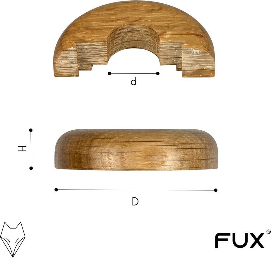 Verwarmingsbuis-rozetten enkel 2 stuks 15 mm 22 mm buisafdekking afdekrozetten voor radiatoren hout parket houten rozetten (15 mm eiken)