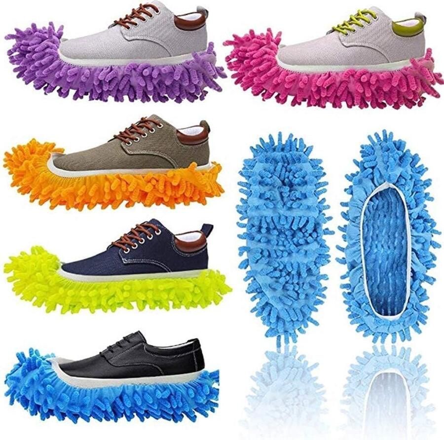 Verwijderbare en Wasbare Slippers Multifunctionele Schoenhoezen voor Thuis Vloer Stof en Vuil 5 Paar (10 Stuks)