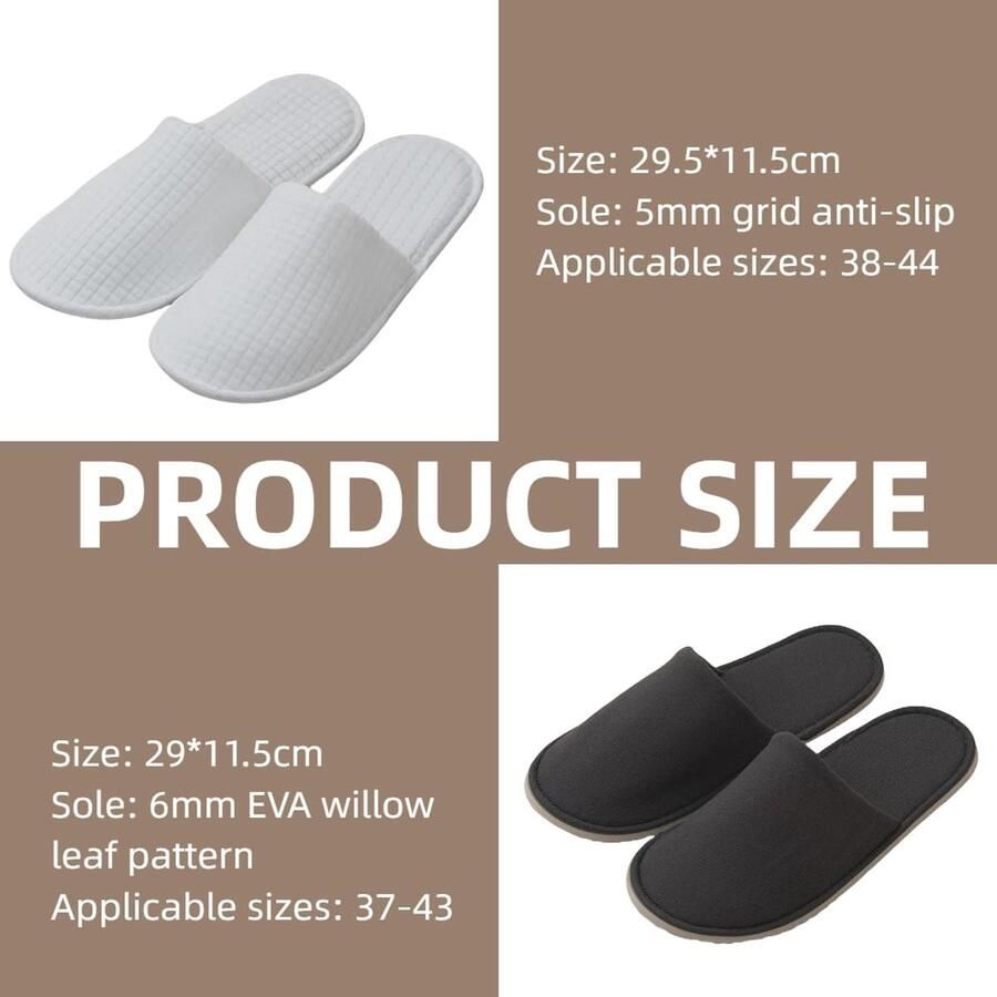 Verwijderbare Slippers voor Hotel en Spa Witte en Grijze Disposable Gastenslippers 10 Paar Comfortabele Badkamerslippers