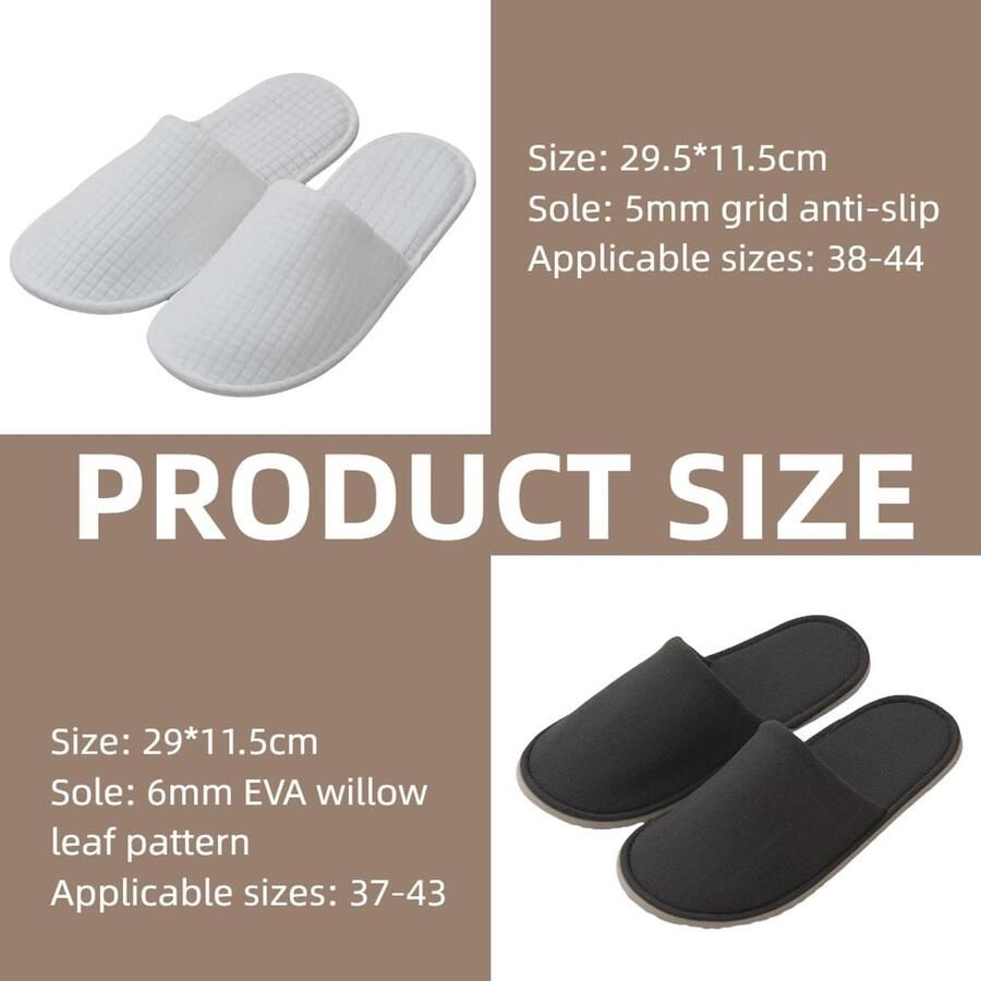 Verwijderbare Slippers voor Hotel en Spa Witte en Grijze Wegwerpslippers voor Gasten 10 Paar Comfortabel en Hygiënisch