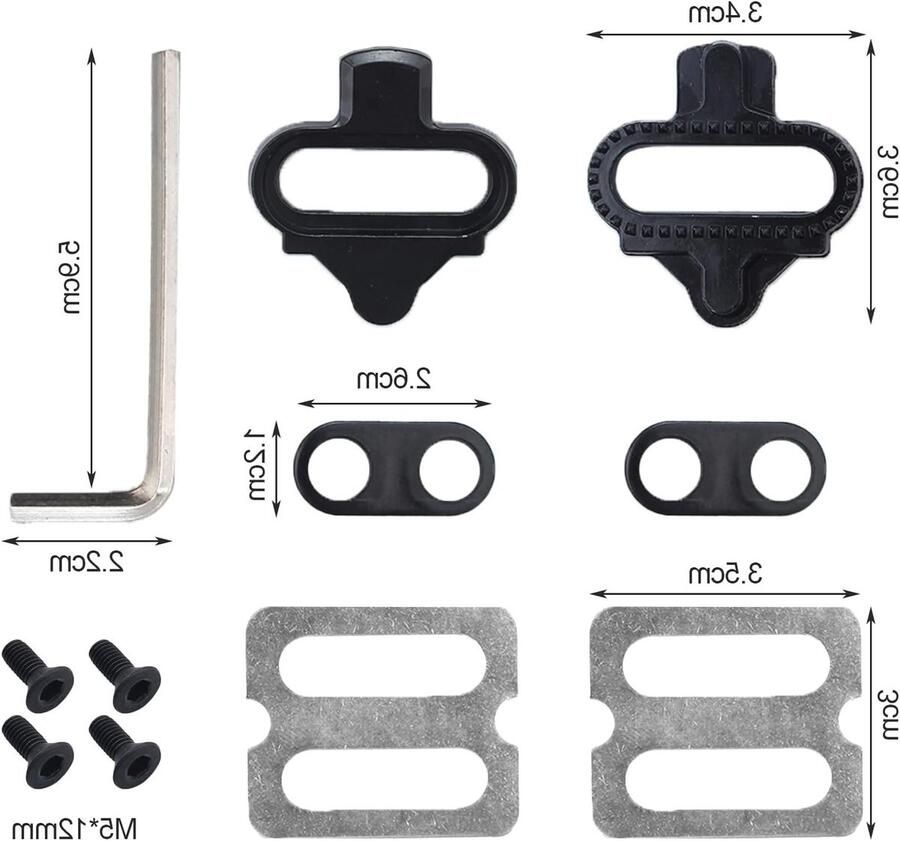 Verwisselbare bevestigingsplaten voor fietsschoenen Set van vervangende studs voor racefietsen en mountainbikes