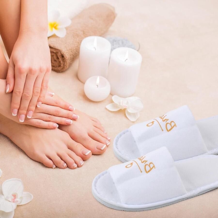 Verwisselbare Hotel Slippers voor Bruid en Bruidsmeisjes Set van 6 Ideaal voor Huwelijksfeest Verwenpakket en Noodpakket