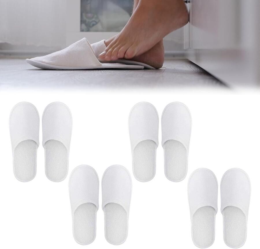 Verwisselbare hotel slippers voor gasten set van 4 paar terrycloth unisex ideaal voor bruiloften en evene ten comfortabel en hygiënisch