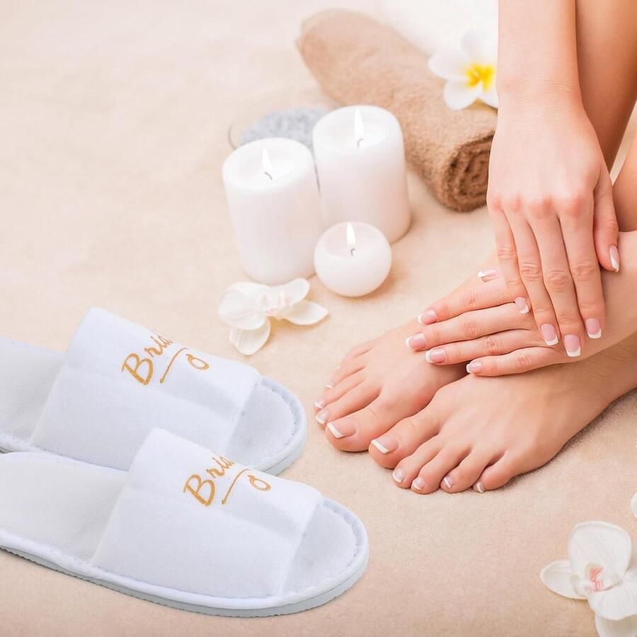 Verwisselbare Slippers voor Bruidsmeisjes Set van 6 Ideaal voor Bruiloften Verwenpakket en Hangover Kit Essentials