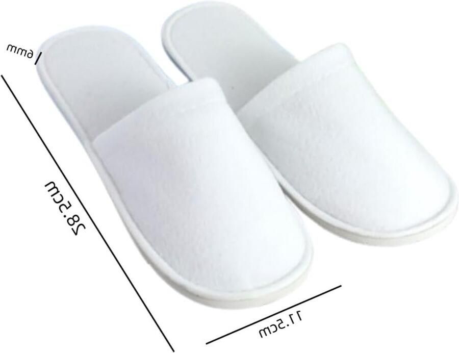 Verwisselbare Slippers voor Hotels Spa's en Feestjes 8 Paar Herbruikbare Slippers in Wit en Grijs One Size