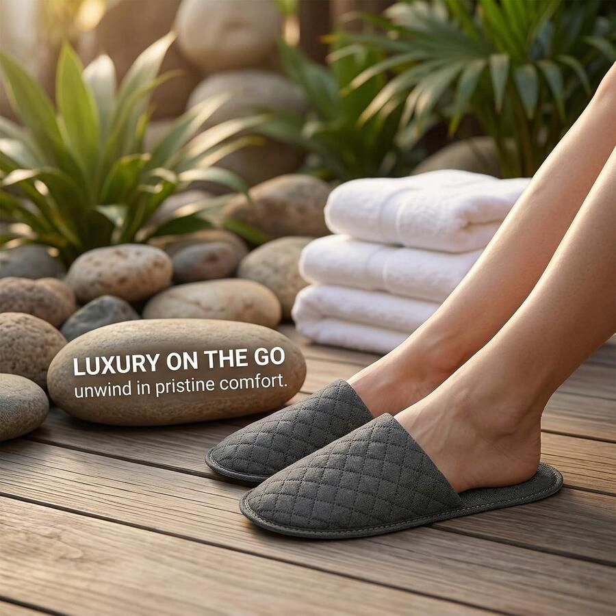Verwisselbare wegwerpslippers van fleece 10 paar lichtgewicht comfortabele slippers voor thuis en op reis grijs
