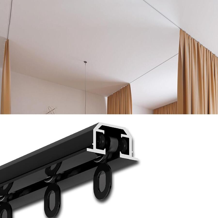 Blackout ain Track Set 2 7 m (8 8ft) Aluminium Plafond Slider voor Slaapkamer Keuken Verborgen Staaf Beugel Systeem SmoothModern Design