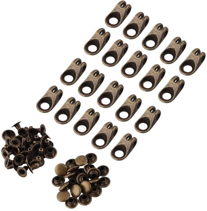 Veter Gespen Klinknagels Sluitingen Schoen Reparatie Duurzaam Legering Materiaal 20 Stuks Bronskleurig