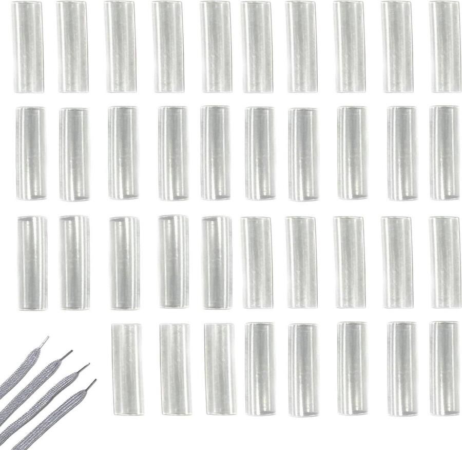 Veter reparatie set Krimpkousen veteruiteinden Schoenen en kleding 40 stuks transparant