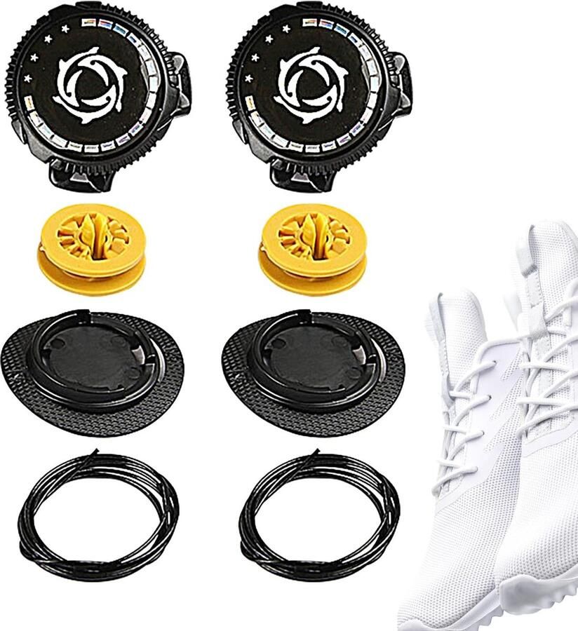 Schoenvetersloten Elastische sluiting Snel schoenen strikken Heavy duty accessoire 1 paar Zwart