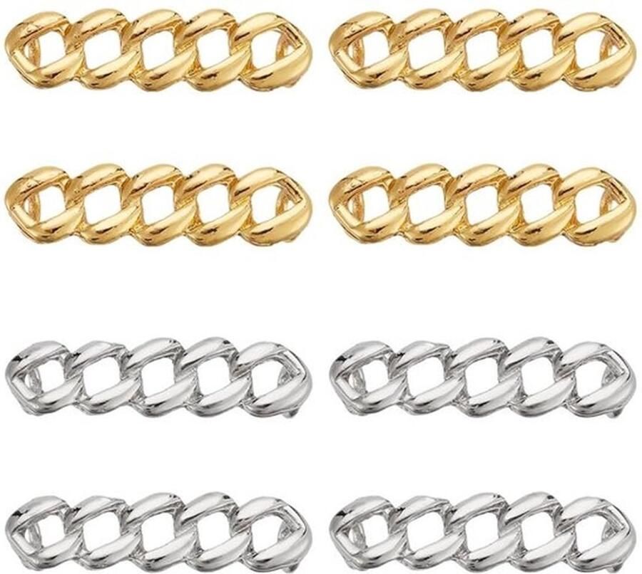 Vetergesp Afneembaar Metalen Schoenhanger Legering Ketting Platina Goud 8 Stuks Afmetingen 4 25 x 1 15 x Schoendecoratie