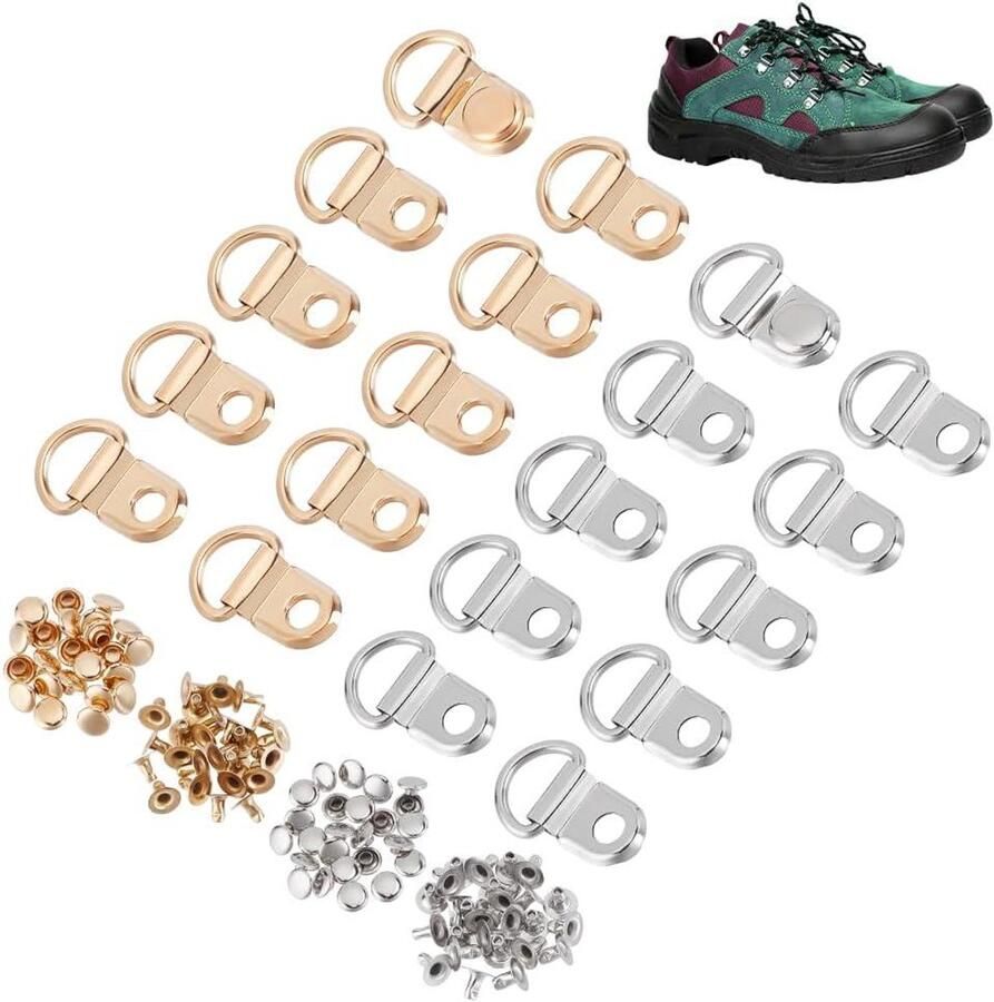 Veterhaken Laarzen Schoen Accessoires Reparatie Schoenen Inclusief Klinknagels 52 Sets Goud & Zilver