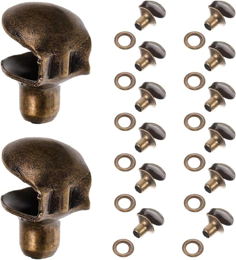 Veterhaken Set Laars Gespen Schoen Reparatie Messing & Ijzer 30 Stuks Koffie