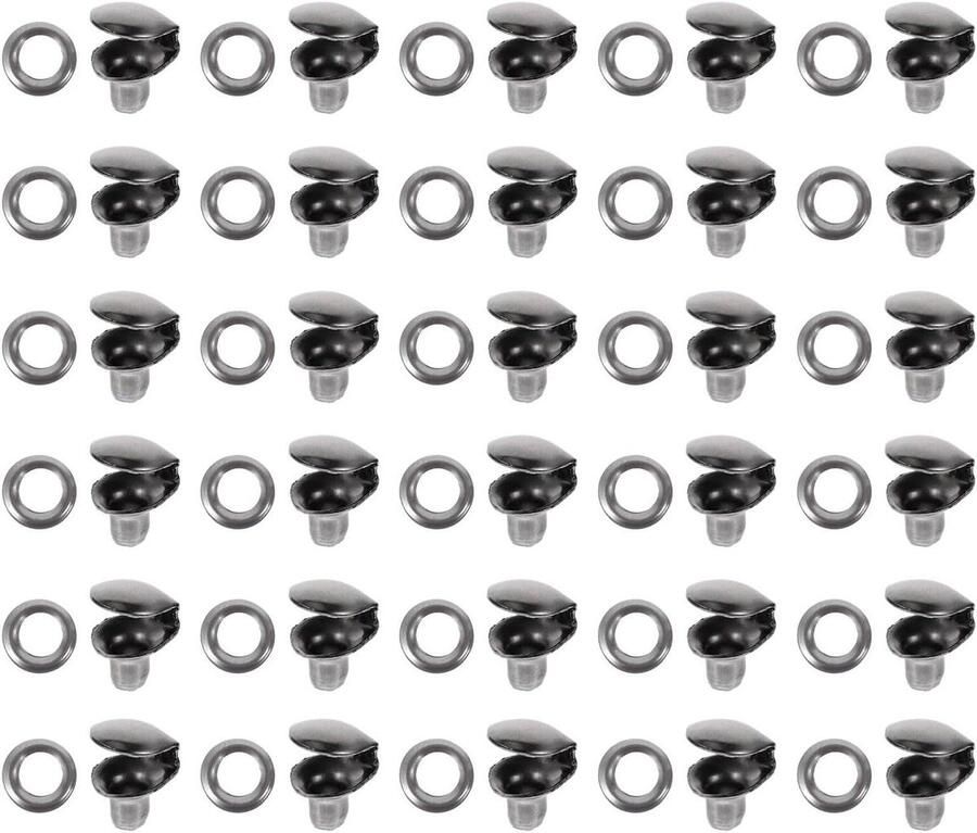 Metalen Laarshaak Reparatieset Schoenveter Gespen Schoenonderhoud Buiten Roestbestendig Messing 30 Stuks Donkergrijs