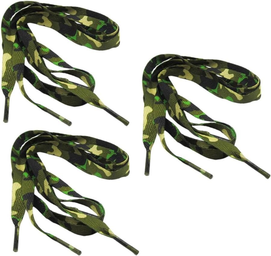 Veters Schoenveters Schoenen Personaliseren Camouflage Patroon 3 Paar Groenbruin