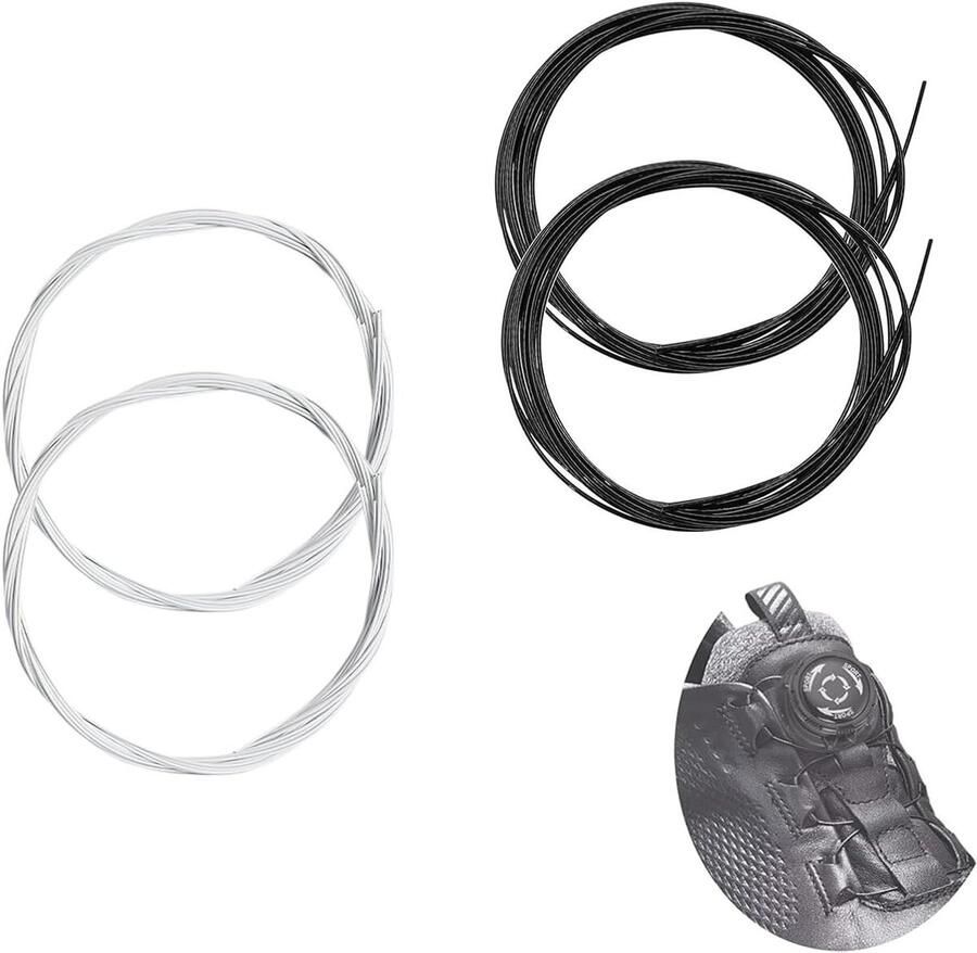 Veters Vervangen Set Schoen Lijnen Schoenen Repareren Metaal Draad Kabel 4 Stuks Zwart Wit