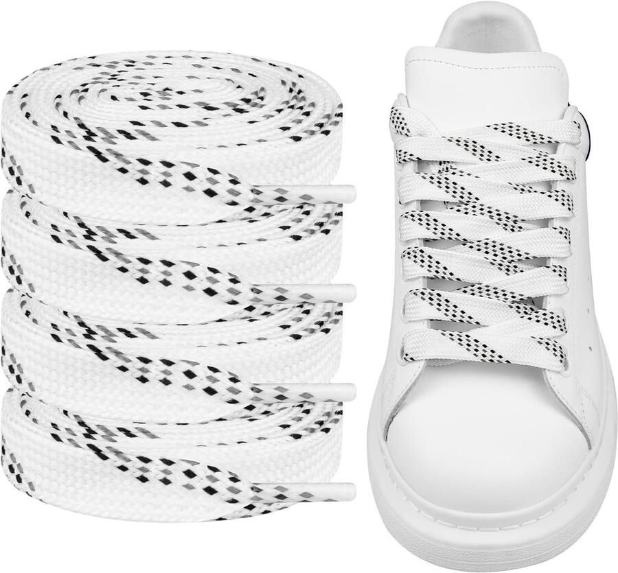 Veters voor Sneakers Platte Schoenveters Vervangen Versleten Veters Verzegelde Punten 2 Paar