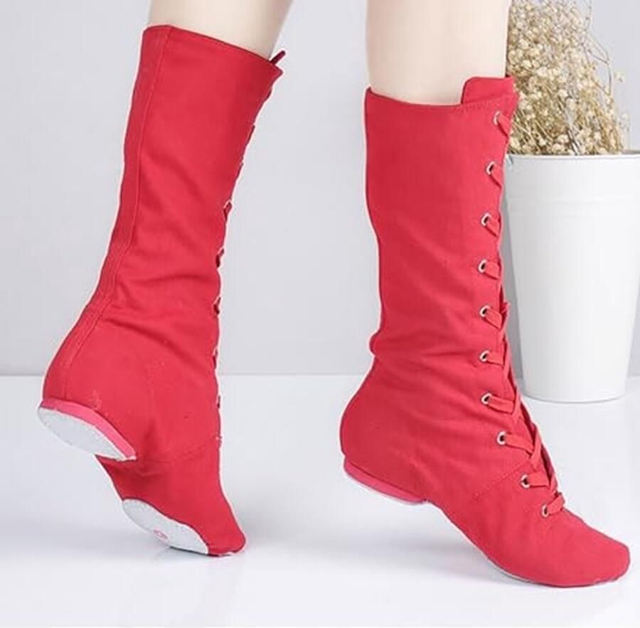 Veterschoenen Dames Lage Hak Rood