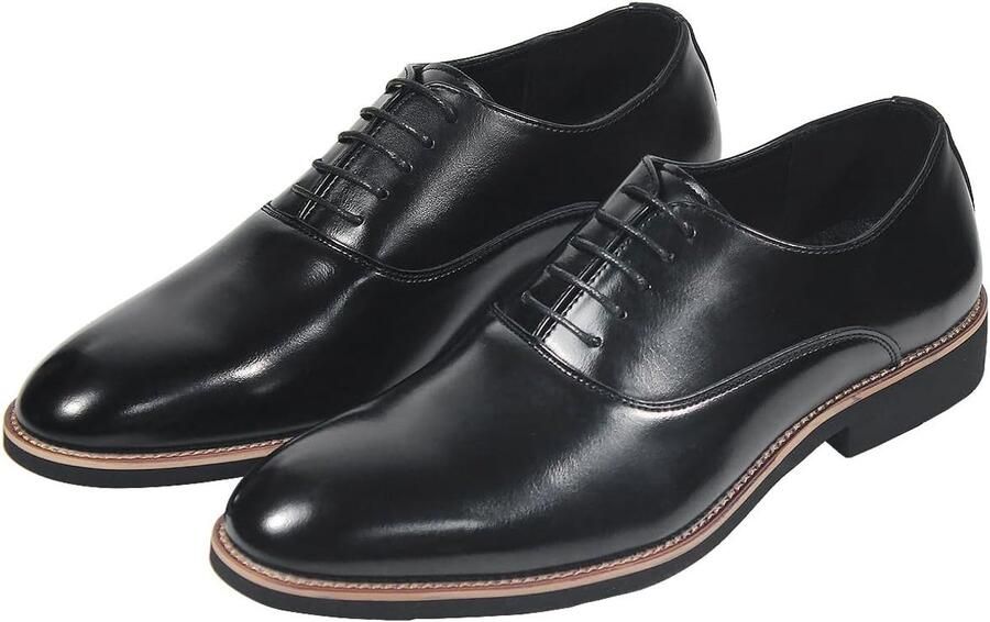 Veterschoenen van Kunstleer Formele Zakelijke Dress Schoenen voor Werk Kantoor Bruiloft Comfortabel Antislip