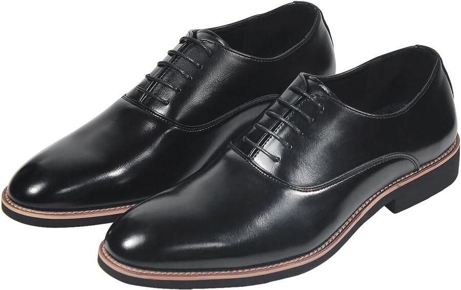 Veterschoenen van Kunstleer Formele Zakelijke Dress Schoenen voor Werk Kantoor Bruiloft Comfortabel Antislip