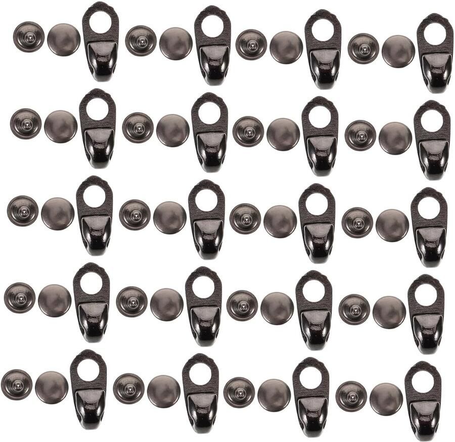 Vetersluiting Haken Schoen Bevestiging Outdoor Activiteiten Snelle Reparatie 20 Stuks Zwart