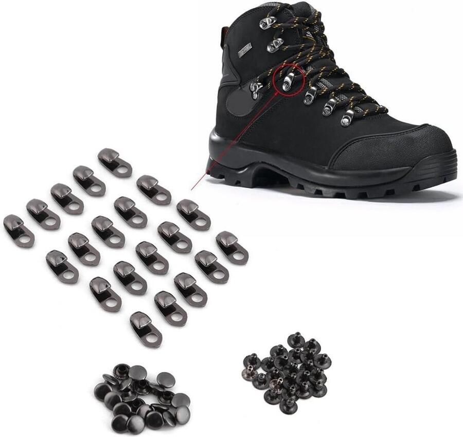 Vetersluitingen Haken Decoratieve Rivetten Schoenen Repareren Dubbele Kap 20 Stuks Metaal