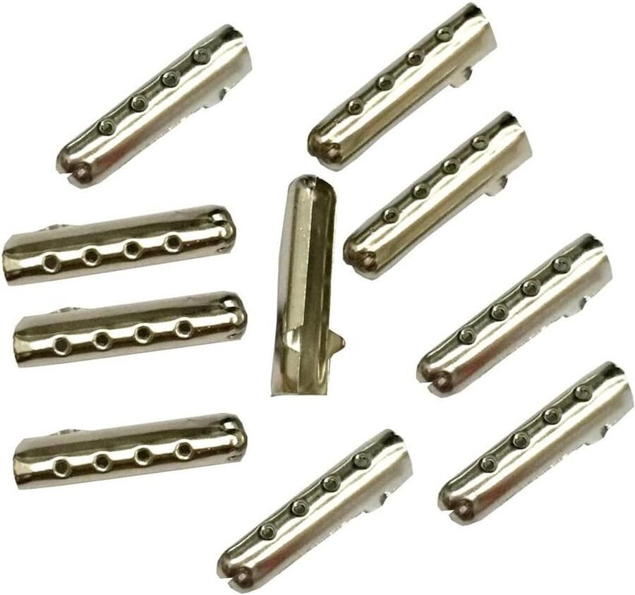 Vetersluitingen Reparatie Veters Tips Schoenen Opknappen DIY Onderdelen 4 x 23 mm Zilverkleurig