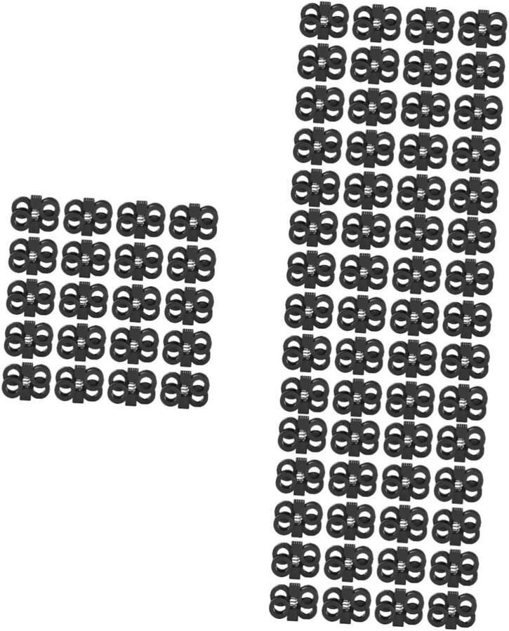 Vetersluitingen Schoen clips Schoenen versieren Antislip ontwerp 40 stuks Zwart