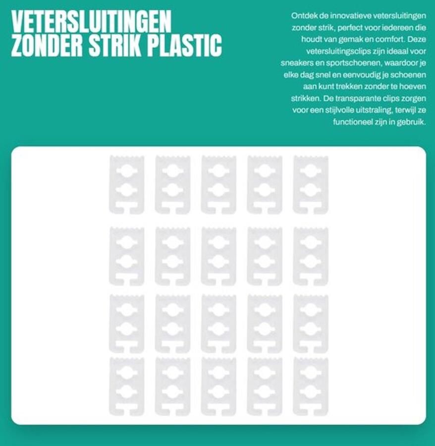 Vetersluitingen zonder strik plastic vetersluitingsclip transparant voor sneakers en sportschoenen stressvrij comfortabel