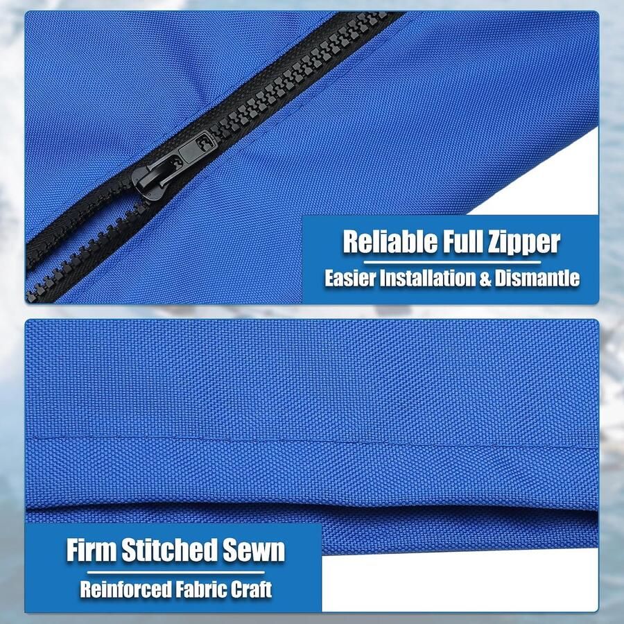 Vierkante Frame Bimini Top Opberghoes met Achterlichtopening Boot Bimini Opbergtas met 2 Vaste Riemen 180- W voor 3 Bow 4 Bow Pacifisch Blauw 1Set