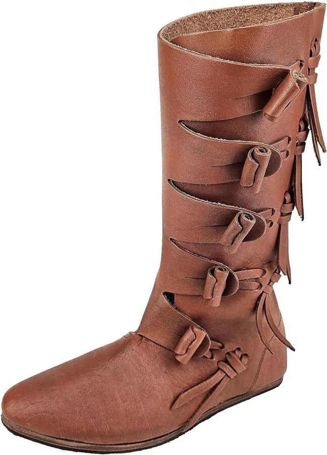 Vikinglaarzen Historische schoenen Historische reenact t Getrouw aan origineel 2.5mm leer Bruin
