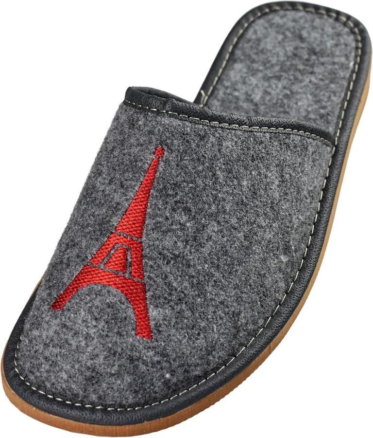 Vilt Herenslippers met Borduurwerk Comfortabele Winter Slippers voor Binnen Handgemaakt in