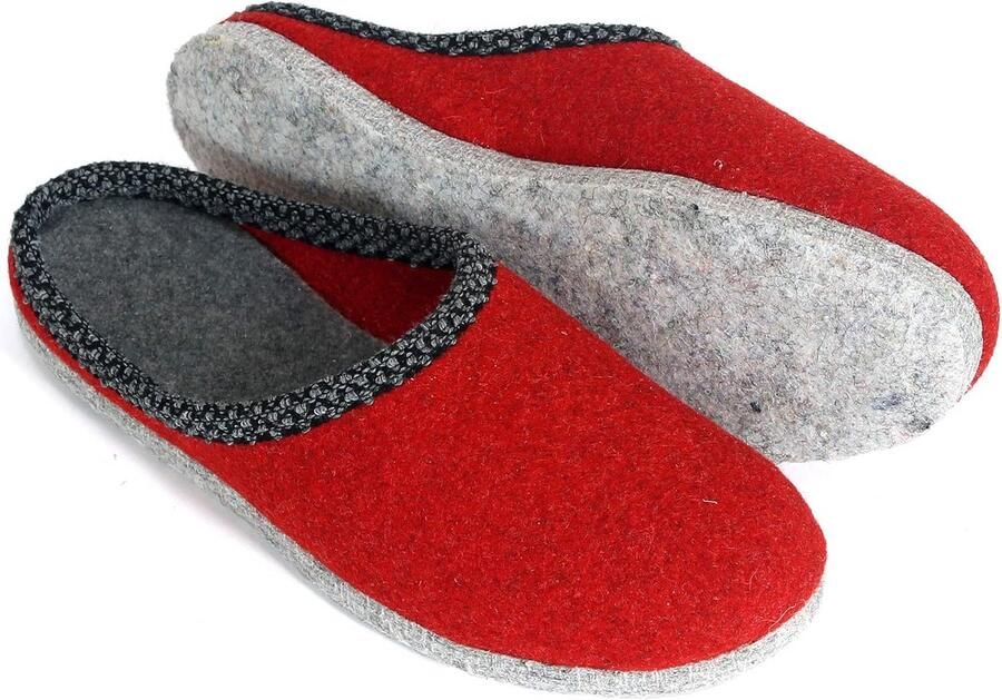 Vilt Pantoffel nen en Warme Vilten Pantoffels met Verstevigde Zool voor Binnen en Buiten