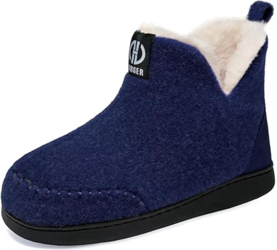 Vilt Slipper Laarzen voor Volwassenen Pluche Fleece Booties met Memory Foam voor Binnen en Buiten