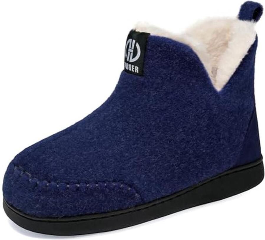 Vilt Slipper Laarzen voor Volwassenen Pluche Fleece Booties met Memory Foam voor Binnen en Buiten