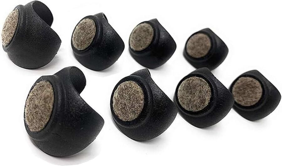 Viltdoppen 8-delige set stoelglijders vloerbeschermdoppen Ø 21-24 mm Silencer meubelglijders klemschalglijders met geluidsdempend viltglijoppervlak