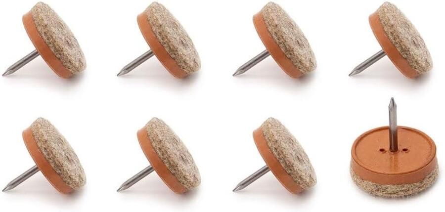 Viltdoppen met spijker 22 mm Ø 5 mm dik 8 stuks Made in Germany