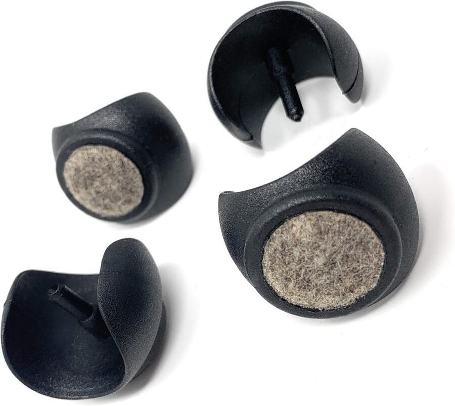 Viltdoppen set van 4 stoelglijders vloerbeschermers Ø 24-26 mm Silencer meubelglijders klemhulp met geluidsdempend viltglijoppervlak