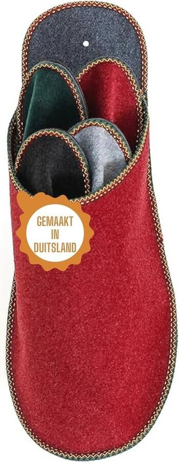 Vilten Gastenpantoffels Set 4 Paar Opvouwbare Slippers in Maten en Kleuren